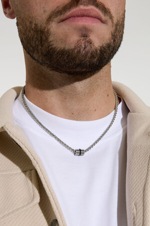 Men's necklace twisted with charm - silver h5 Picture3